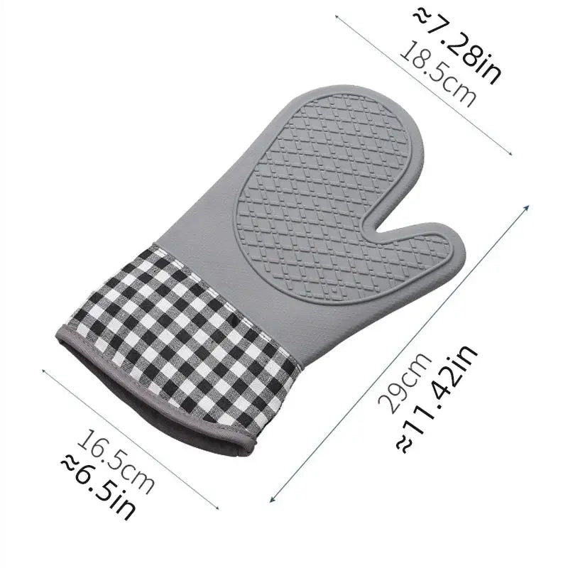 Silicone Oven Gloves Heat Resistant Anti Burn Non Slip For Kitchen Microwave Baking And Grilling