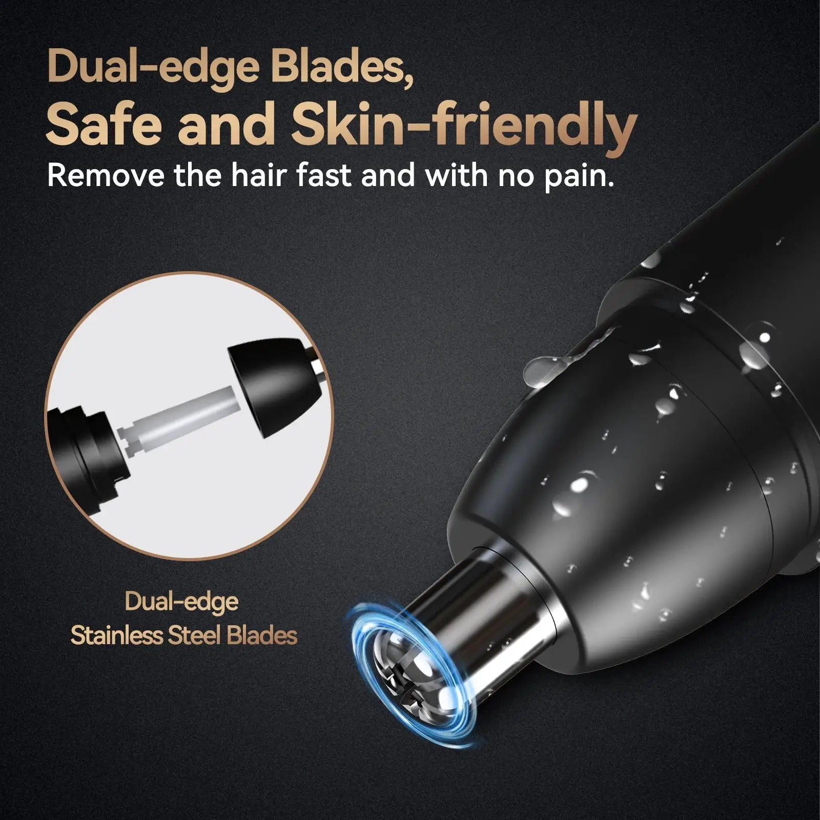MAXGROOM Rechargeable Nose Hair Trimmer For Men 360 Rotating Dual Blade Eyebrow And Nose Shaver Painless Safe