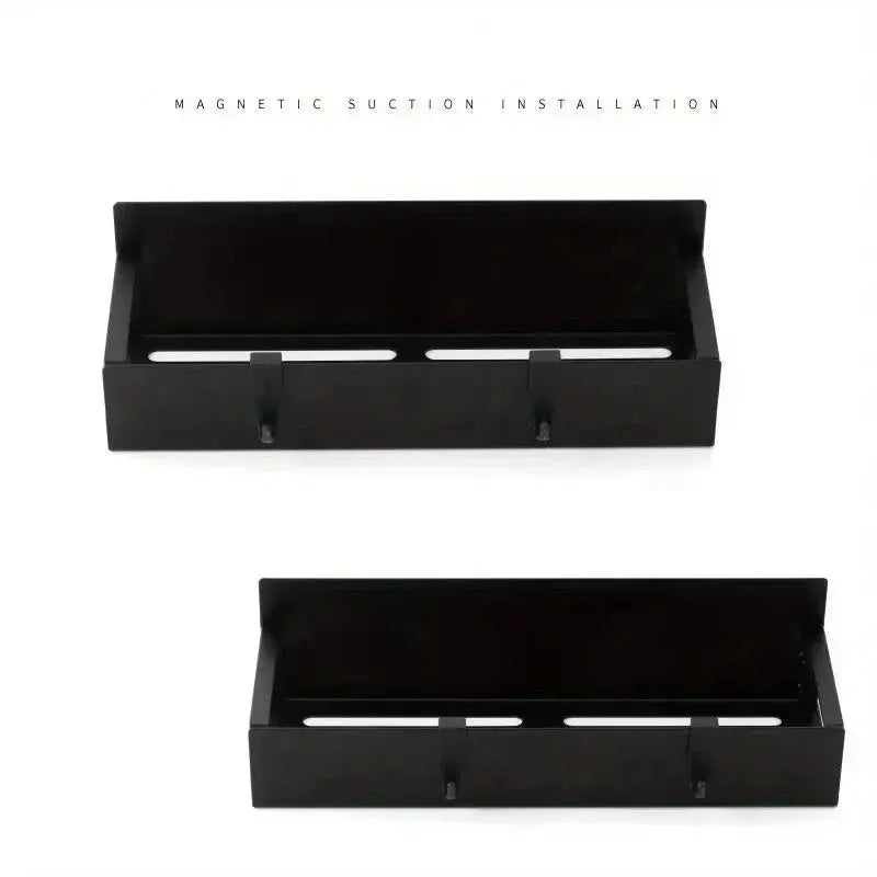 2pcs Simples Market black magnetic storage shelves for fridge/appliance sides