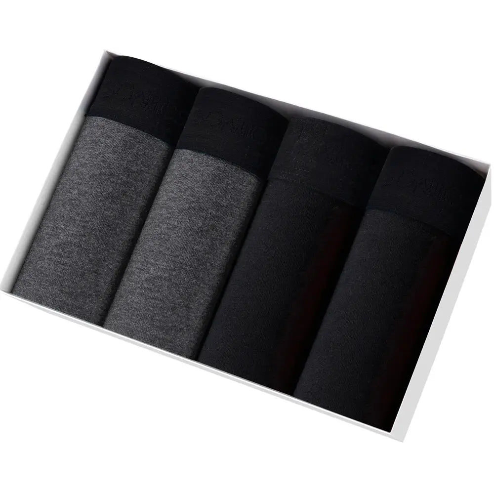 4-pack men's boxer shorts in gray and black cotton, boxed set by Simples Market