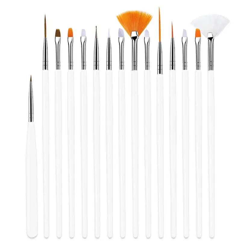 GlamFlex Pro Nails Art Brush Set For Gel Polish And Acrylic Extensions Precision Tools For Liquid Powder Carving