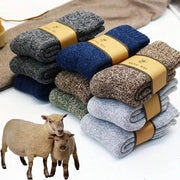 Men's Thick Mid Calf Warm Socks For Snow Boots Elastic Fit Thermal Insulated Knit Polyester Elastane Blend Solid Color