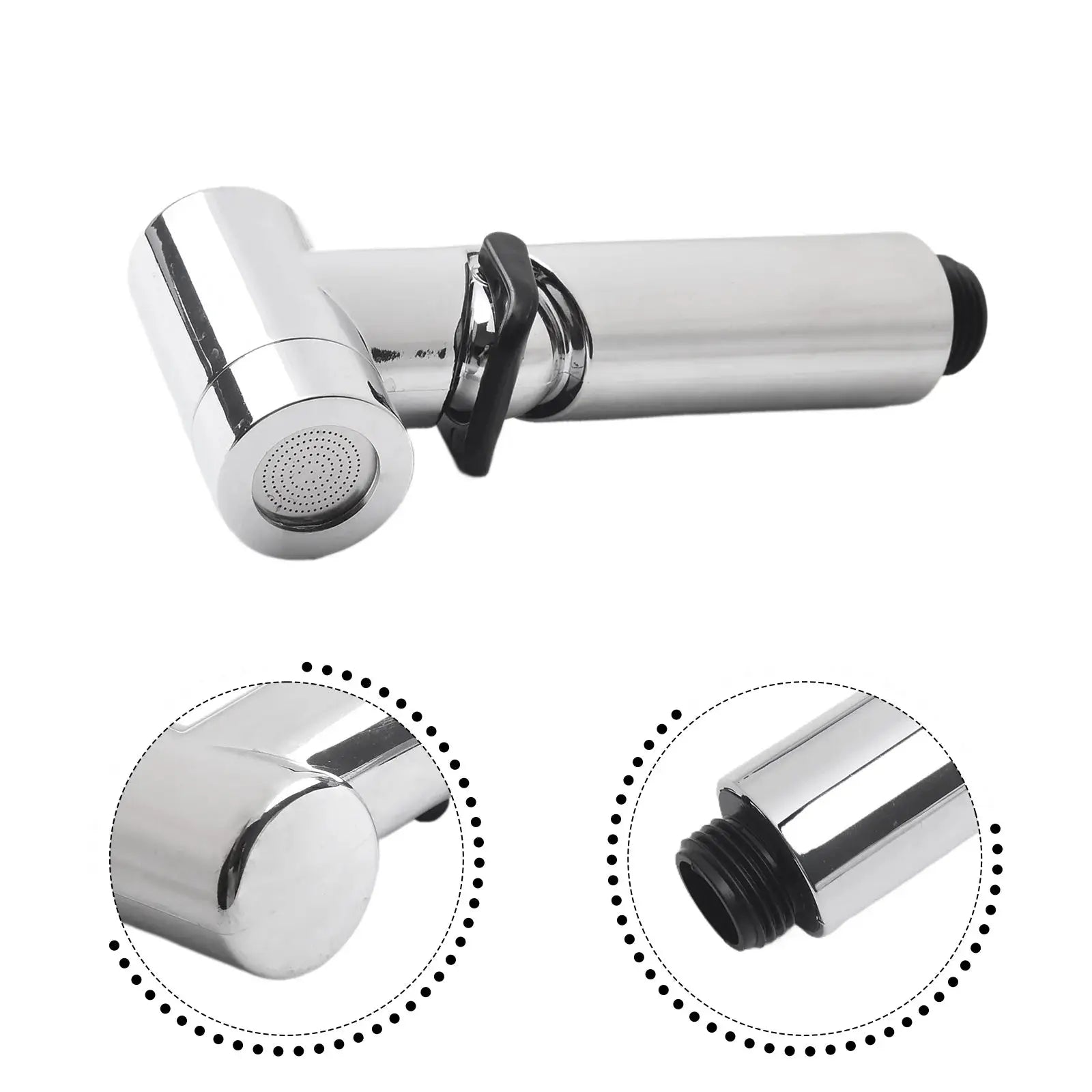 Chrome handheld bidet spray head with ABS body and mounting connector