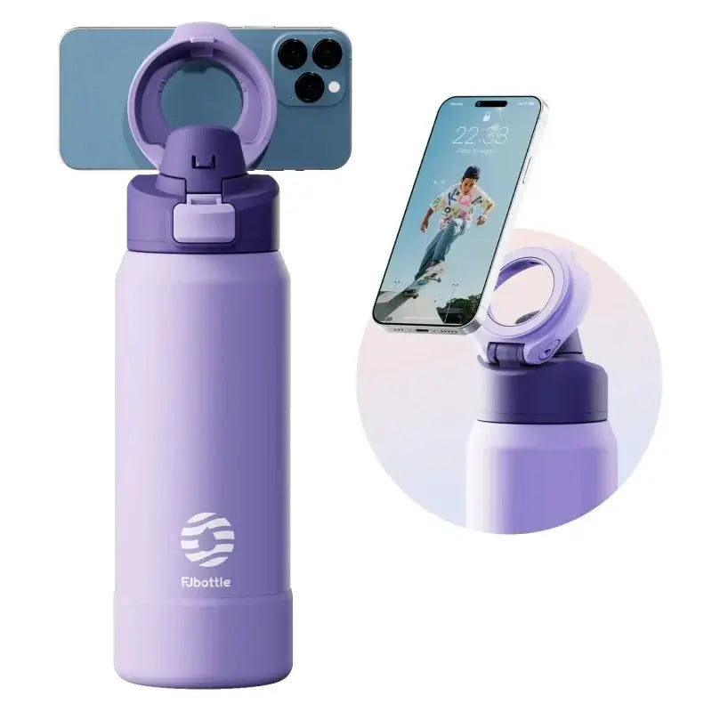 FEIJIAN 710ml Magnetic Phone Holder Insulated Stainless Steel Bottle