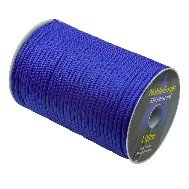 Blue 550 paracord spool by NobleEagle, 100m, 4mm, 7-strand parachute cord for camping