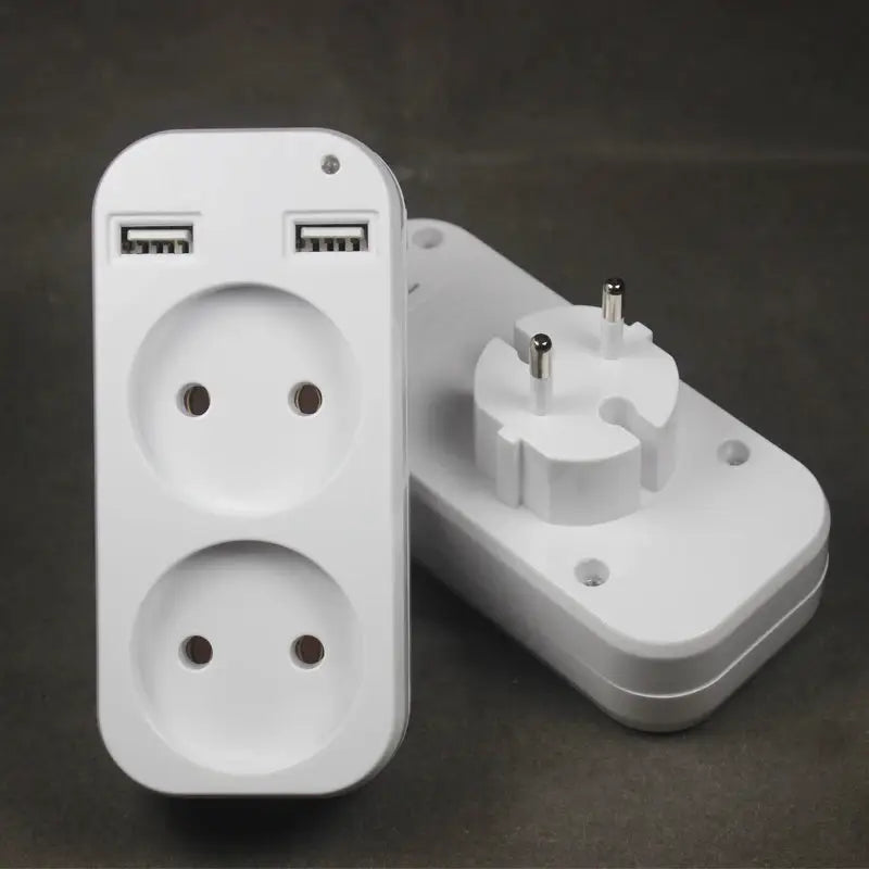 European USB Socket Portable Dual USB Converter Plug Universal Travel Adapter For Germany France Russia