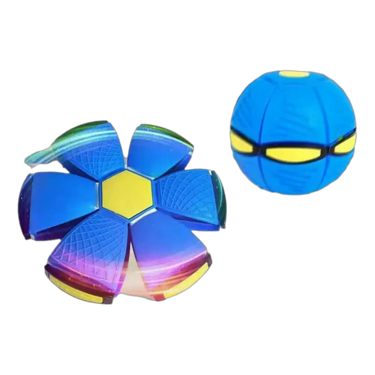 Blue Flying Saucer Ball Outdoor Toy For Parents And Children Transforming From Flying Disc To Ball For Active Play