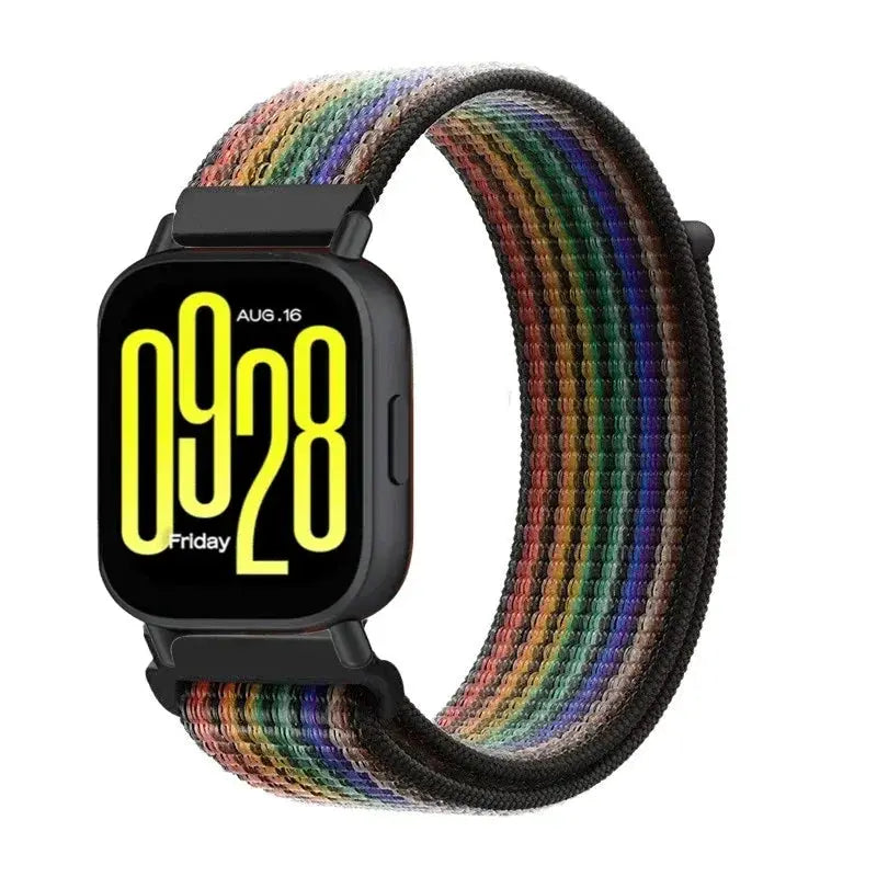 Nylon rainbow loop watch strap for Redmi Watch 5 Active/Lite, 20mm–22mm