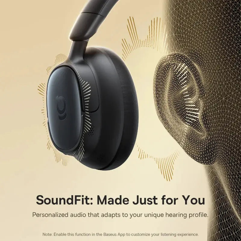 Baseus Bowie MH1 over-ear Bluetooth headphones black with 48dB noise cancellation