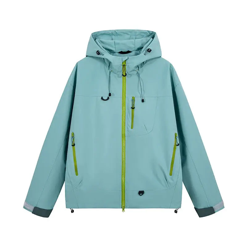 Unisex Hiking Jacket Waterproof Windproof Autumn Hooded Coat For Outdoor Activities Camping Fishing Climbing