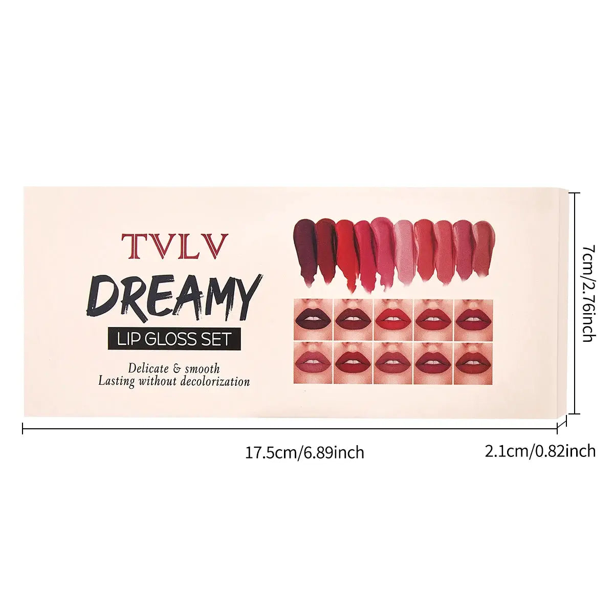 LumiLuxe Velvet Kiss 10 Piece Lip Gloss Lipstick Set Waterproof Long Lasting Moisturizing Valentines Day Gift