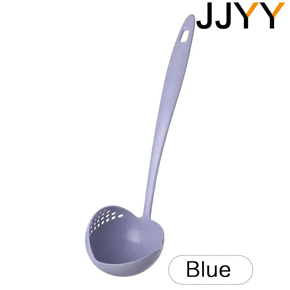JJYY 2 In 1 Long Handle Kitchen Spoon And Colander Filter Plastic