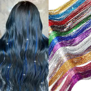 Synthetic Sparkling Tinsel Hair Extensions Holographic Colorful Glitter Fairy Hair For Parties Festivals