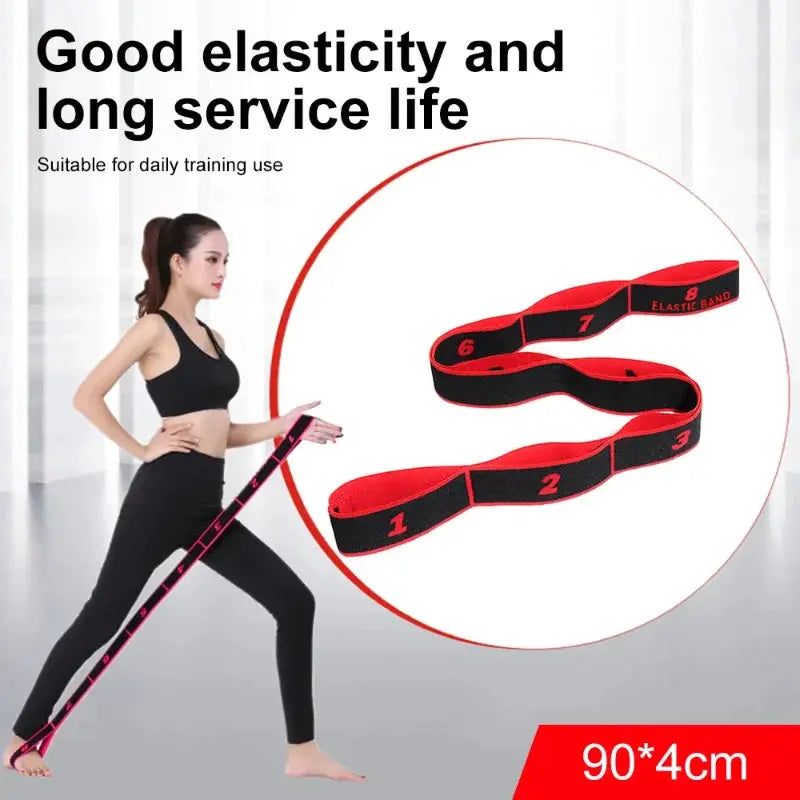 8 Section Dance Resistance Band For Yoga Pilates Fitness With Adjustable Elasticity And Tension Belt