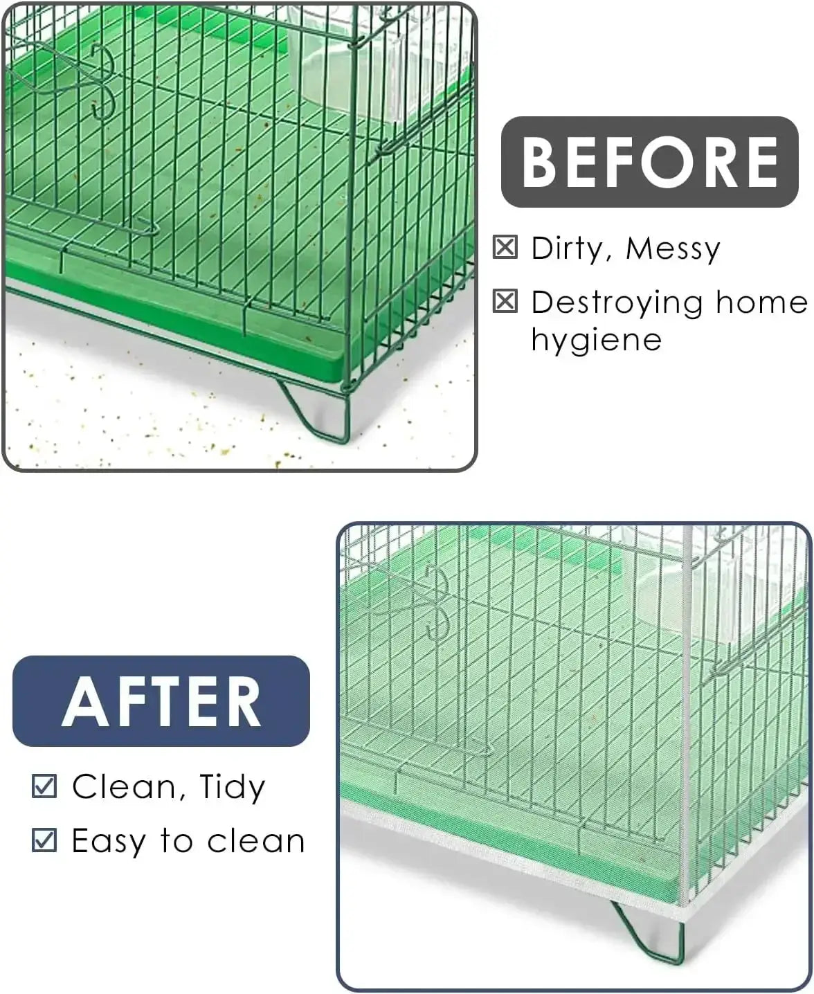 Bird cage mesh cover net for parrots; stretchy, easy-clean guard to keep cage tidy