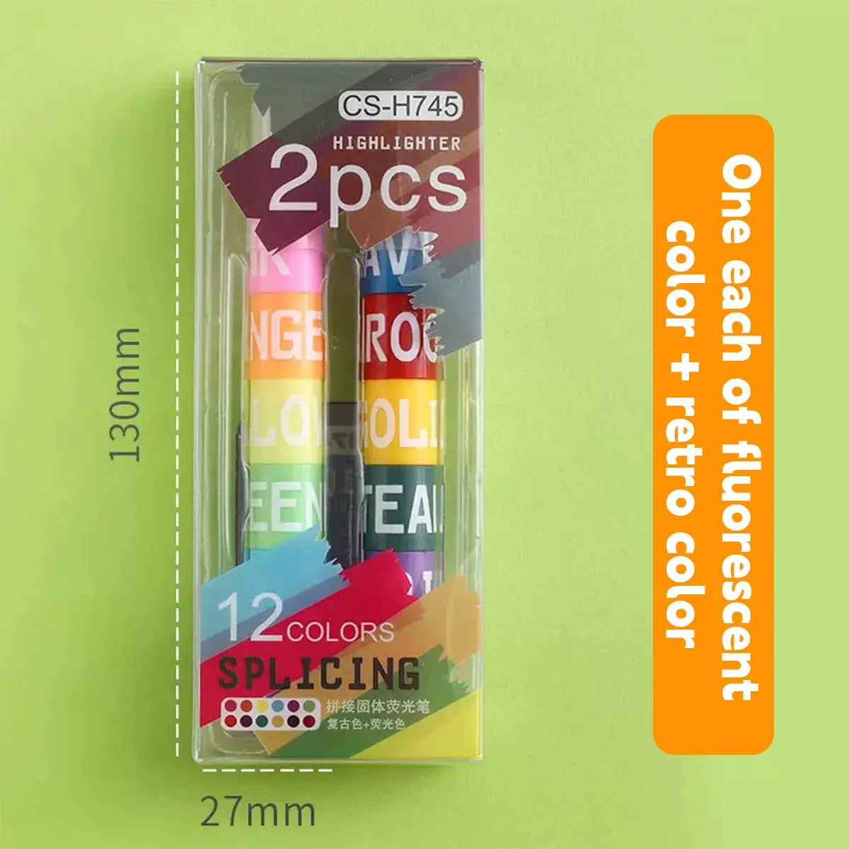 12-color splicing highlighter set by Simples Market, 2 rainbow highlighters