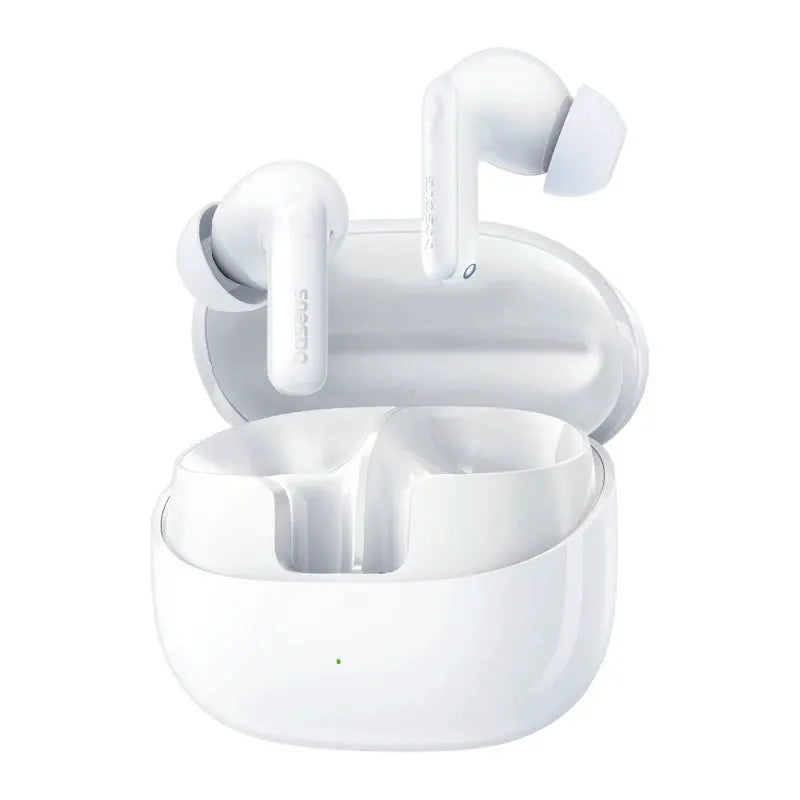 Baseus Bass BP1 Pro white wireless earbuds with charging case