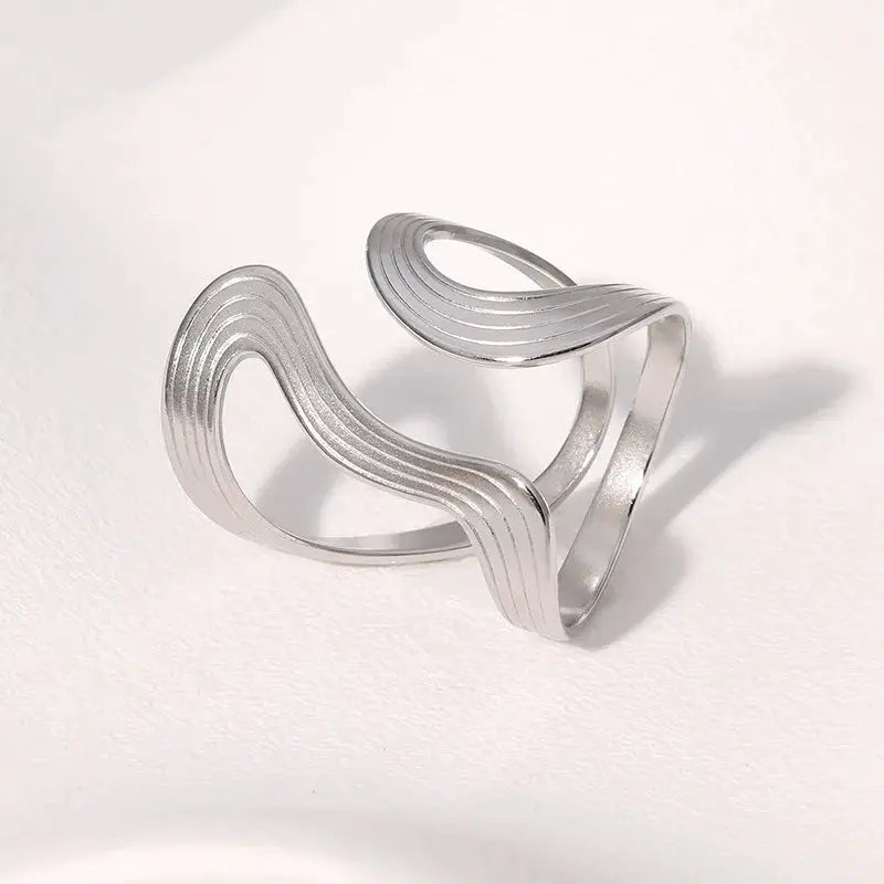 Rust Proof Stainless Steel Ring For Women Waterproof Minimalist Creative Statement Jewelry