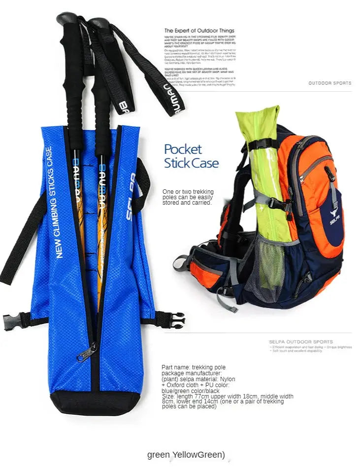 Simples Market Pocket Stick Case blue waterproof trekking-pole bag with carrying straps