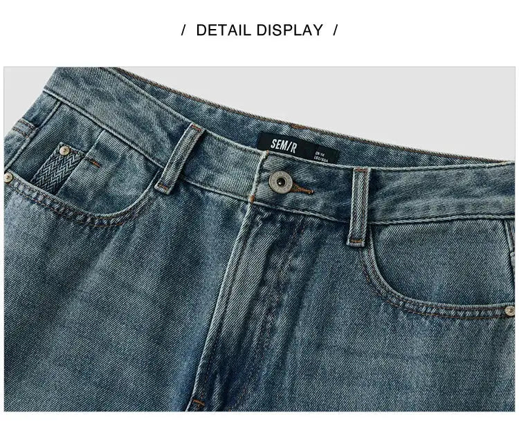 Semir Jeans Women Vintage Wide Leg Trousers Spring 2025 Soft Denim
