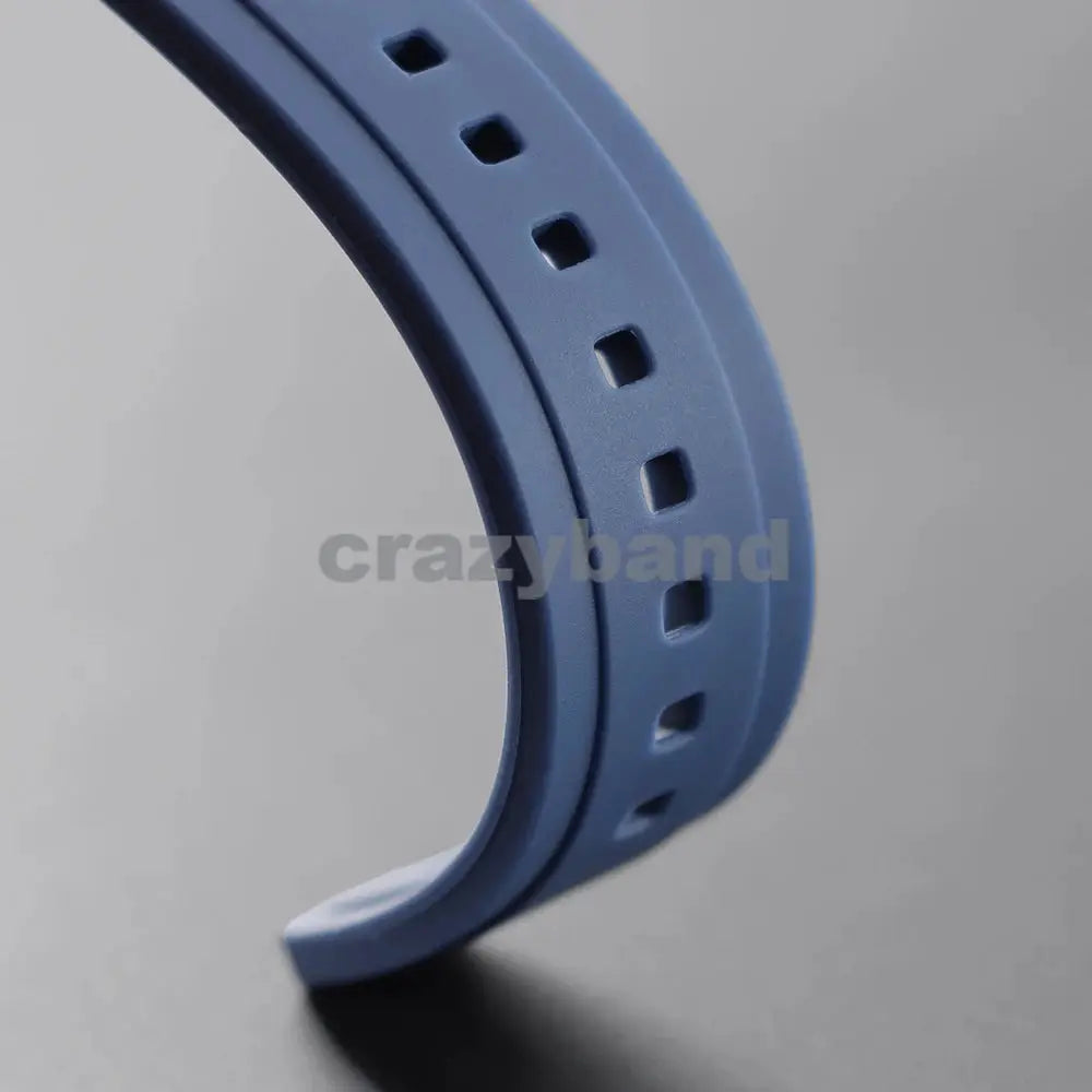 Simples Market blue silicone watch strap, 20/22mm curved-end band with perforated holes