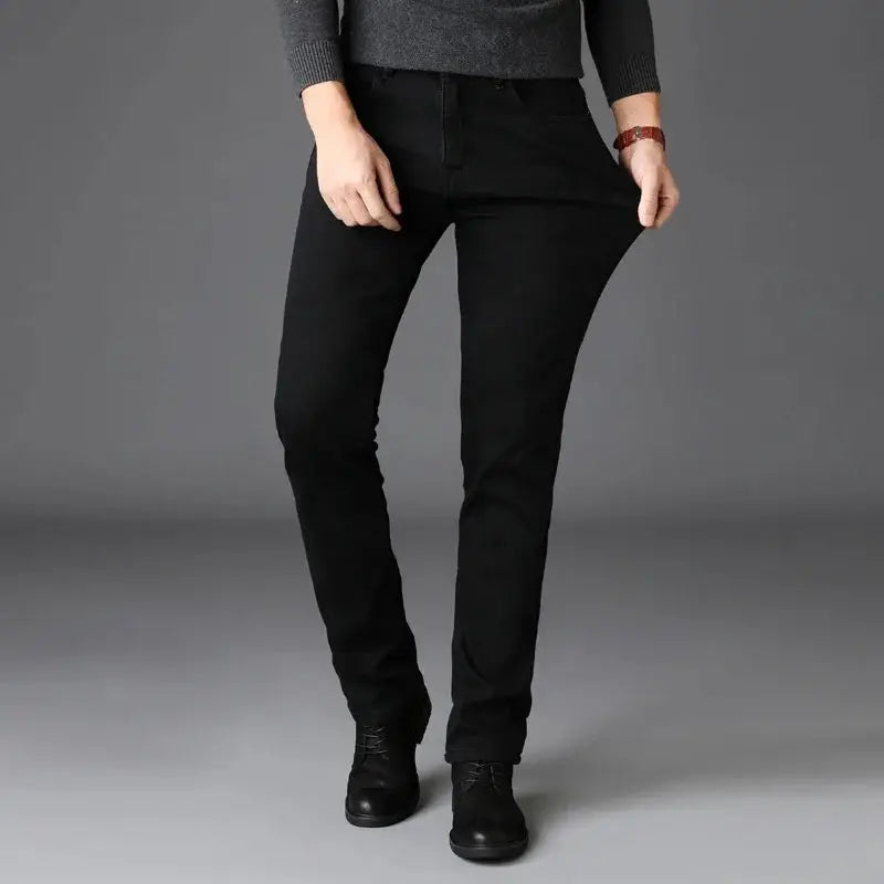Men's black denim jeans by Simples Market with soft stretch