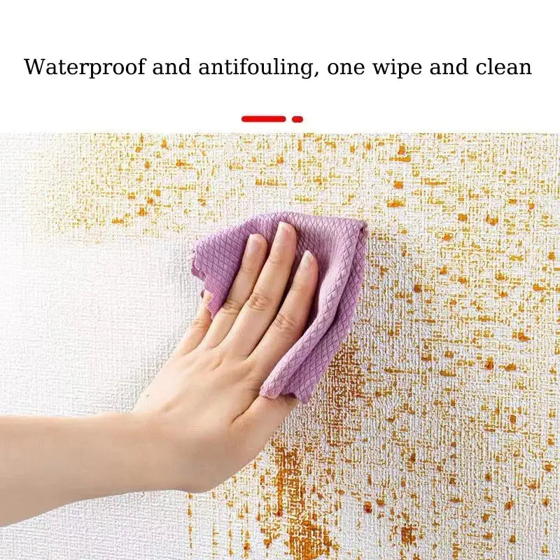 Linen 3D Foam self-adhesive PVC wallpaper by Simples Market, thickened and waterproof wall decor.