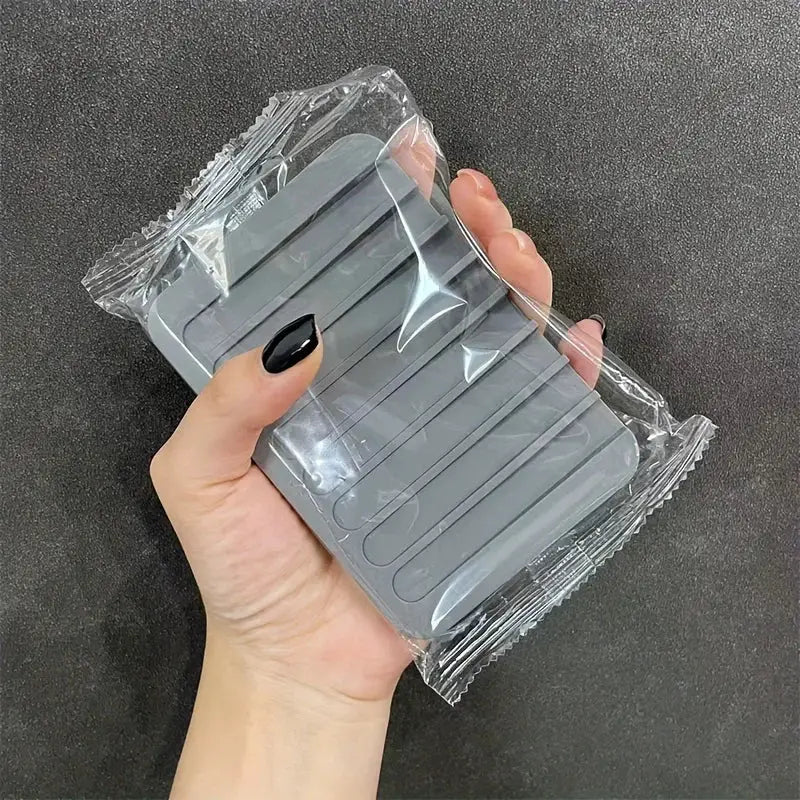 SmartChoice Silicone Self Draining Soap Holder Non Slip Countertop For Kitchen And Bathroom