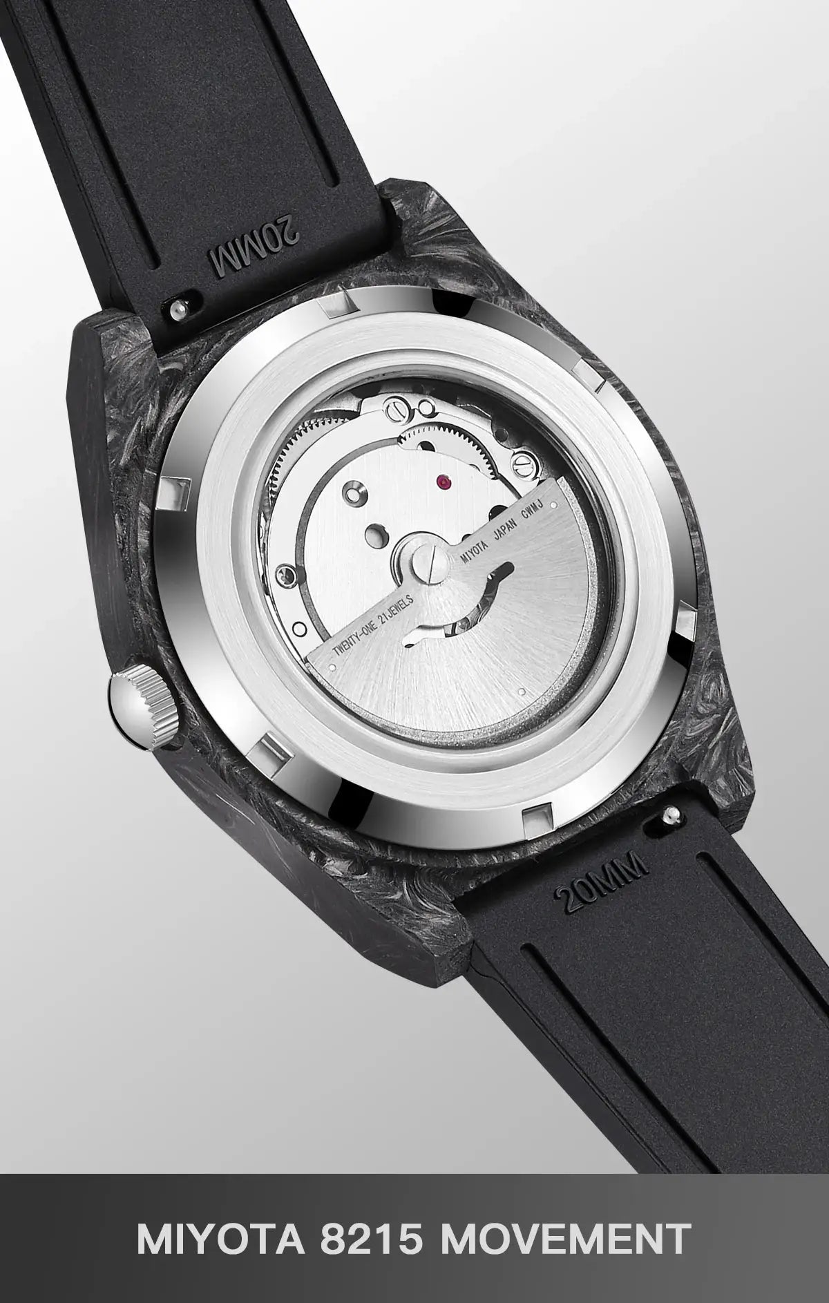 Simples Market carbon fiber 40mm automatic diver watch with Miyota 8215 movement