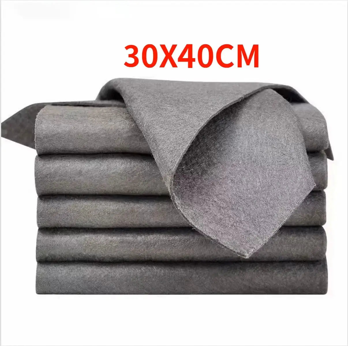 Simples Market 5-pack microfiber cleaning cloths; gray glass towels, 30x40 cm, reusable and lint-free.