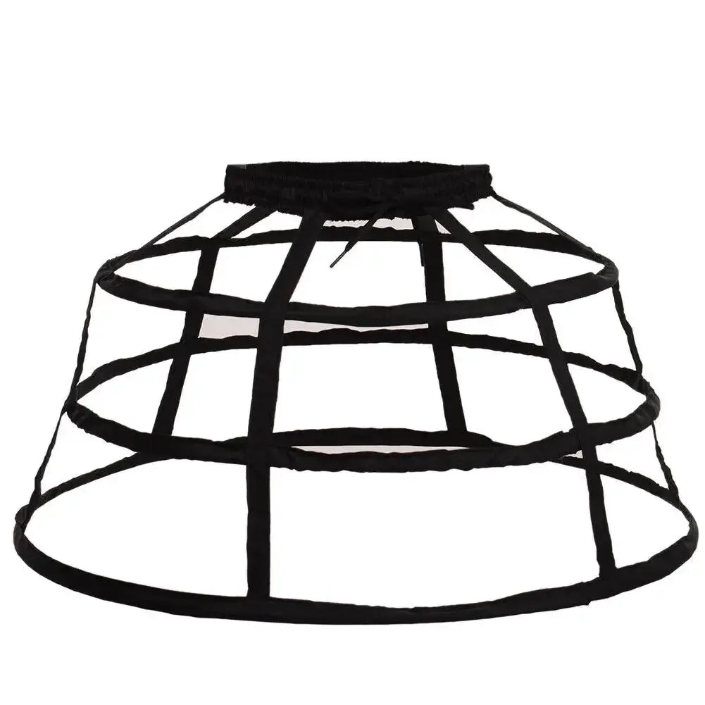 AuroraGown Girls 3 Hoops Crinoline Cage Bustle Petticoat Adjustable Pannier For Dramatic Dress Volume