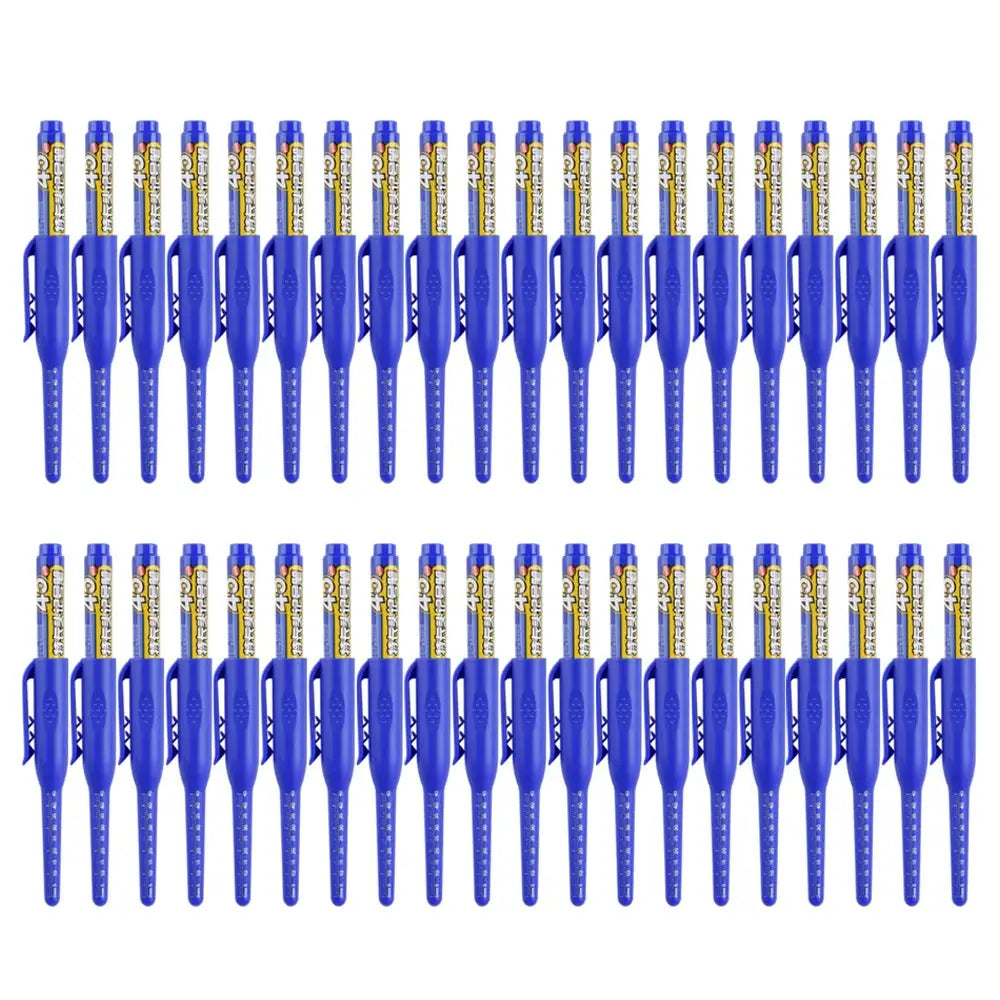 Simples Market blue deep-hole marker pens set, 45mm long nib, waterproof carpenter pens for woodworking (40 pcs)