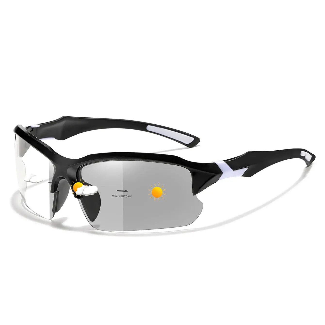 OptiView Photochromic Cycling Sunglasses For Men And Women Auto Tint All Light Conditions Windproof Oversized Eyewear