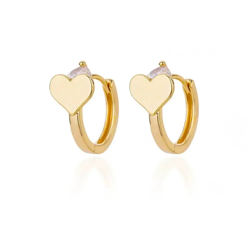 Hollow Zircon Heart Earrings For Women Stainless Steel Gold Color Jewelry Gift Free Shipping Luxury Wedding Accessory