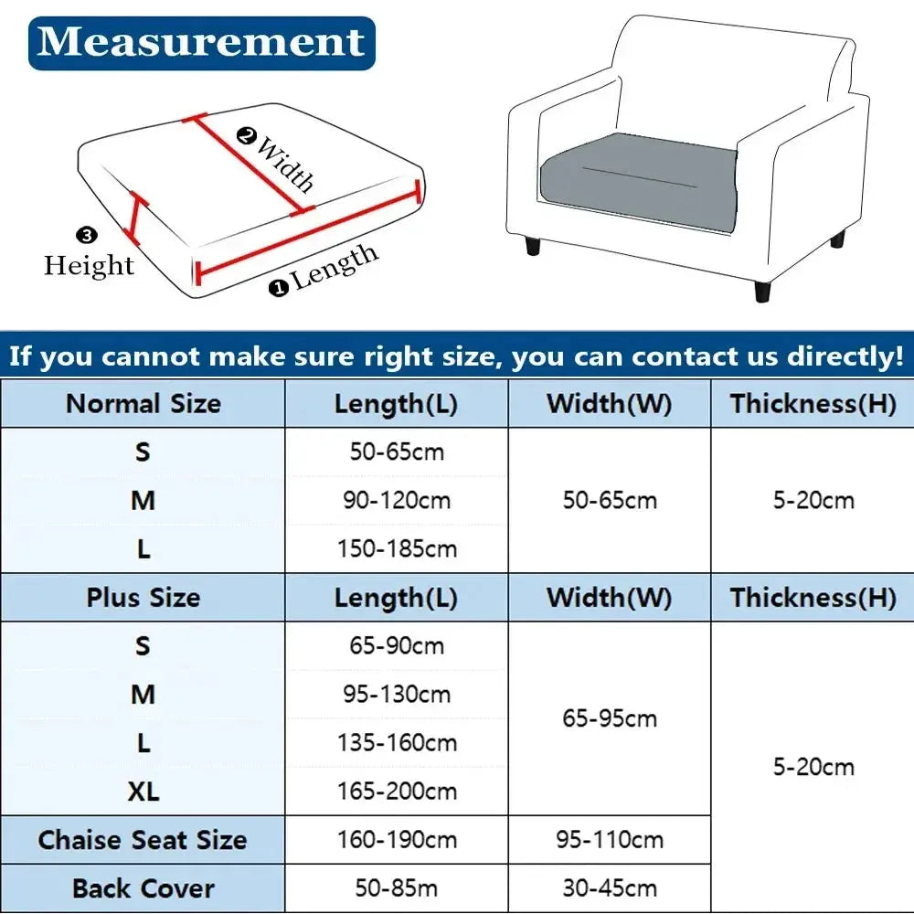 Velvet soft patio sofa cover by Simples Market; stretchy, removable seat cushion cover with cm size chart.