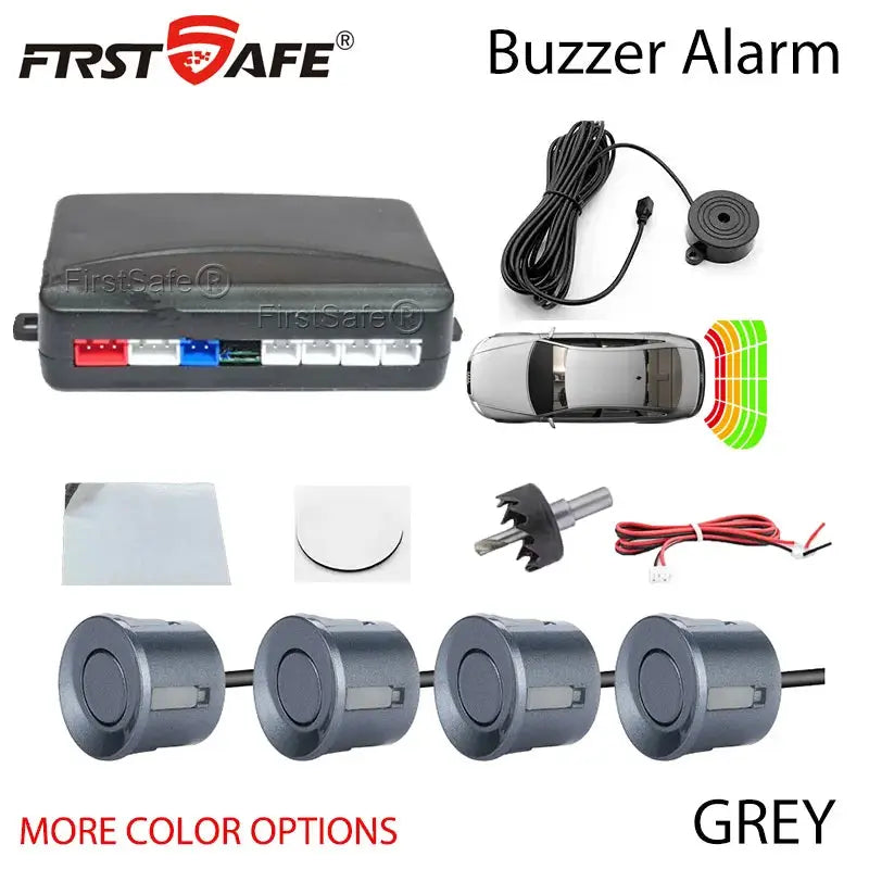 4-sensor grey car parking sensor kit with buzzer and control box by Simples Market