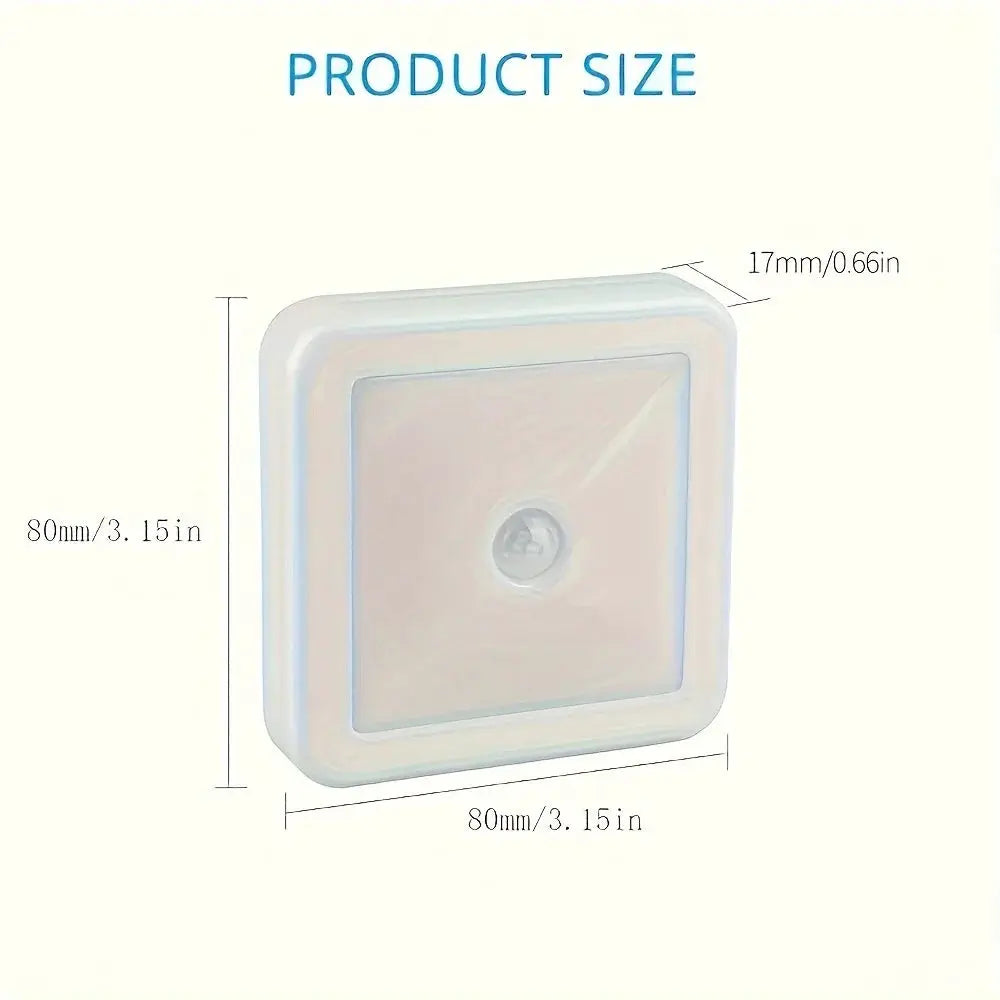 Simples Market motion sensor LED night light, square white wireless wall lamp for closet cabinet and stairs