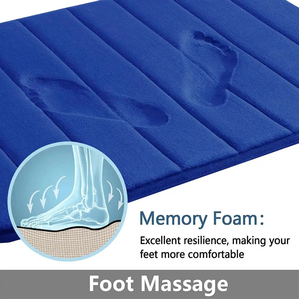 CloudLux Memory Foam Bath Mat Ultra Absorbent Three Layer Microfiber With Non Slip Backing Quick Drying