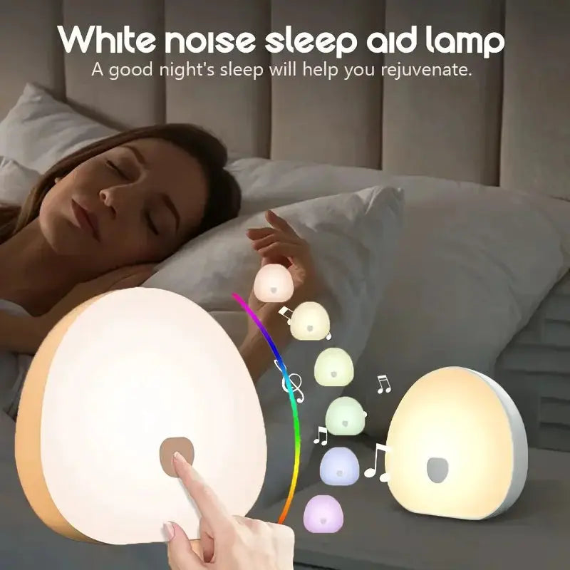 White noise night light by Simples Market with 7 color ambient LEDs for bedroom