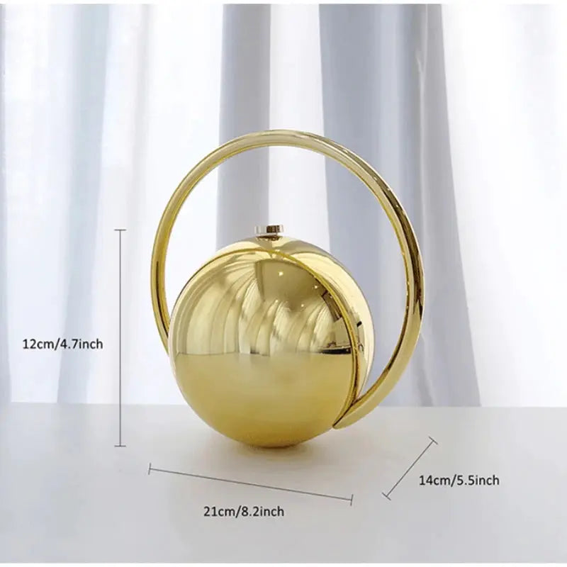 Luxury acrylic evening clutch with gold ball handle by Simples Market