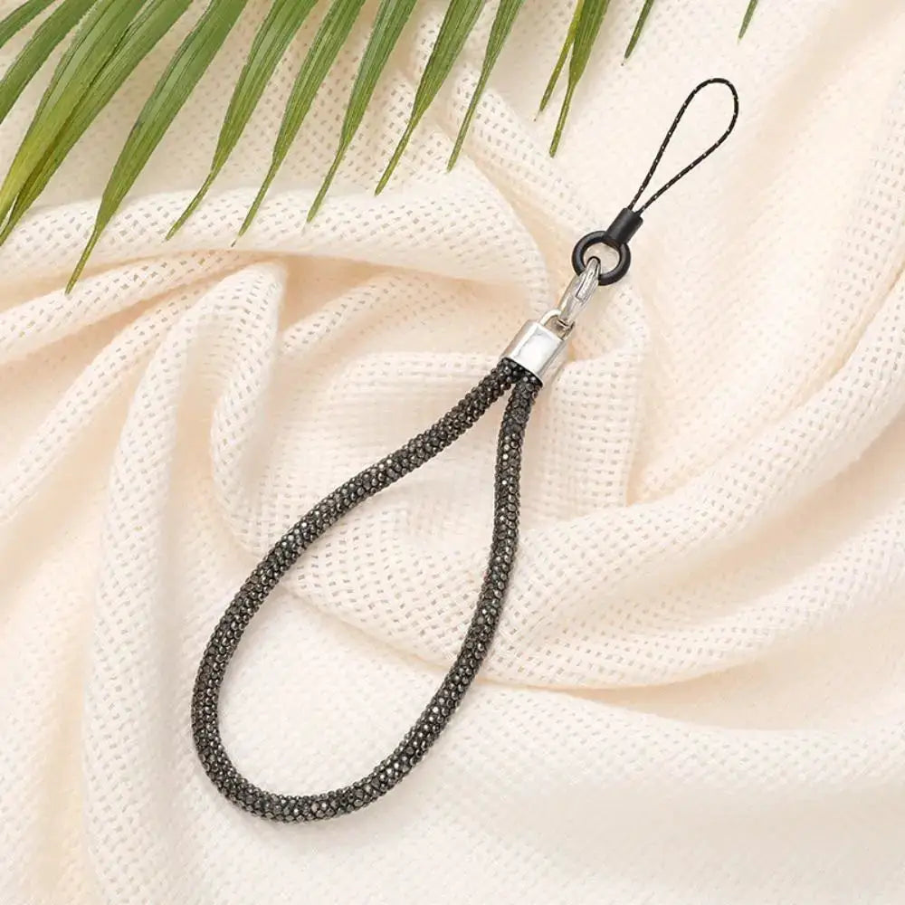 Glitter Rhinestone Phone Lanyard With Crystal Wrist Strap Keychain Anti Lost Rope For Phone Or Keys
