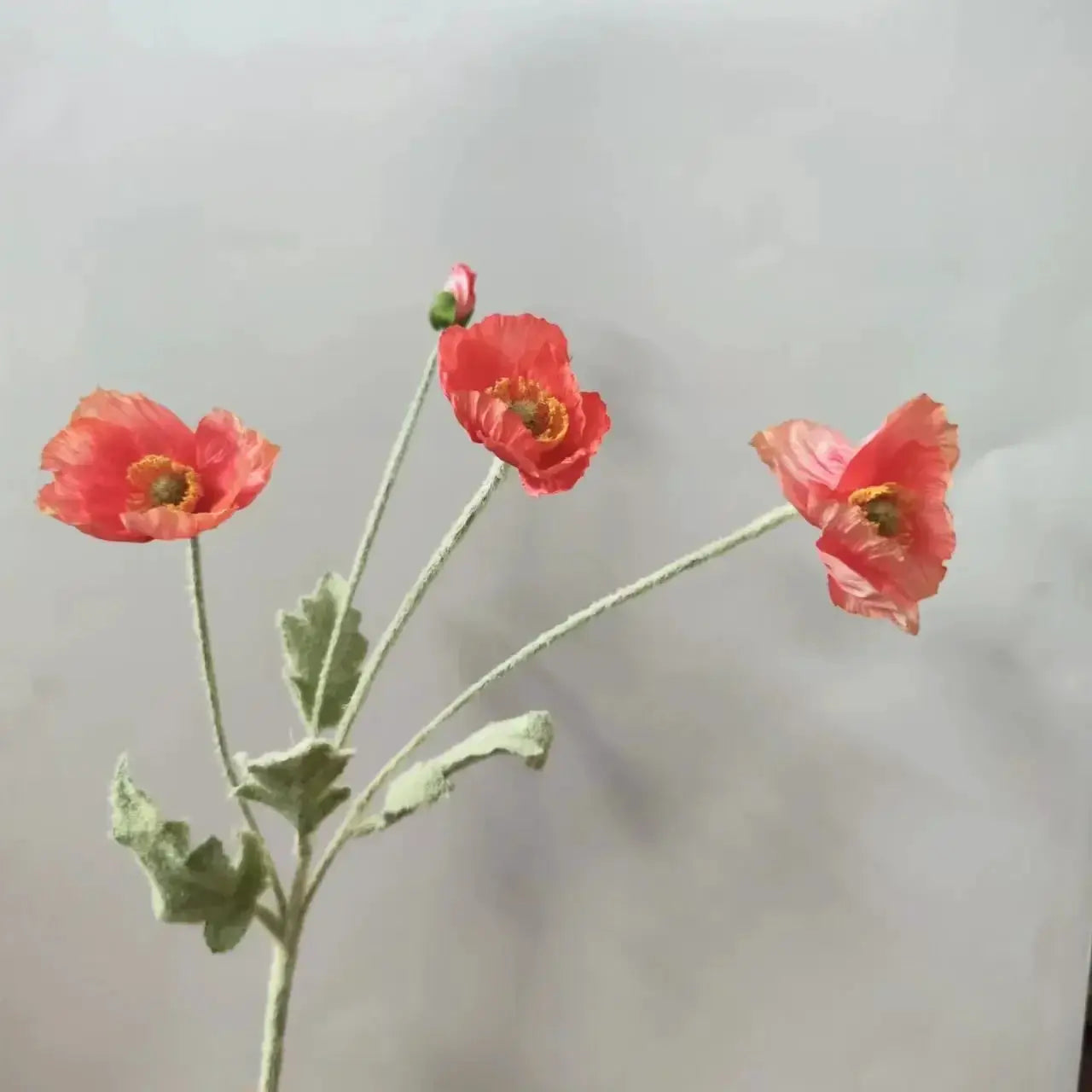 Artificial Silk Poppy Flowers Long Stem for Wedding Centerpieces and Bridal Bouquet Alternative Home Decor