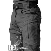Simples Market men's cargo pants, waterproof wear-resistant city trousers with multiple pockets and belt in gray