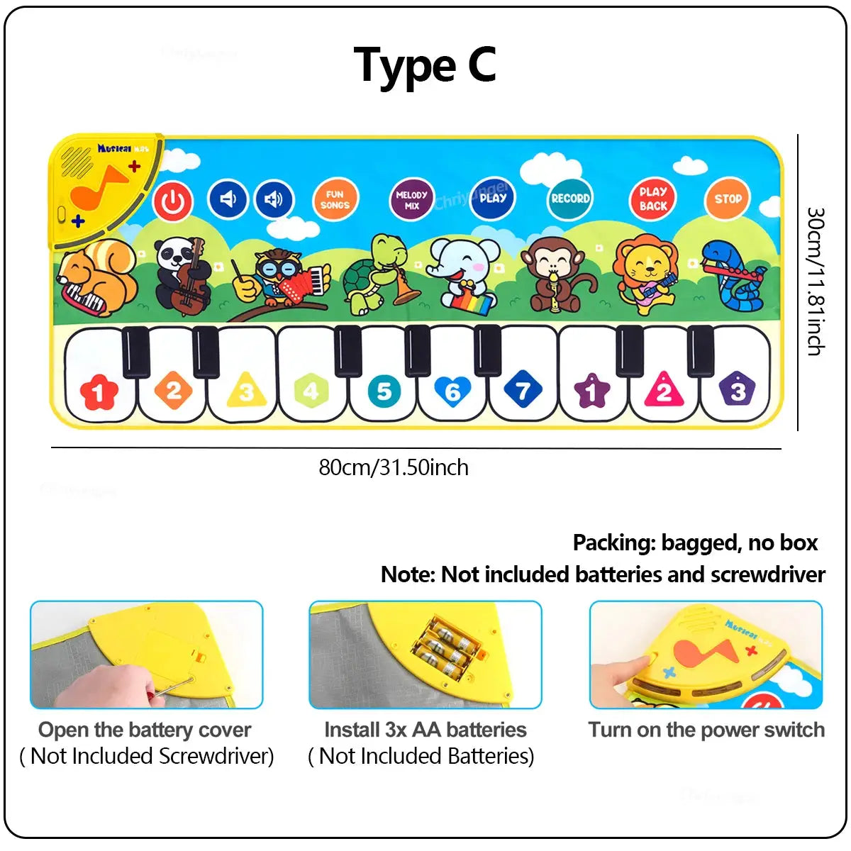 Piano Mat For Kids 80 By 30 Cm Floor Keyboard Dance Mat Play Musical Carpet For Toddlers Girls And Boys Gift