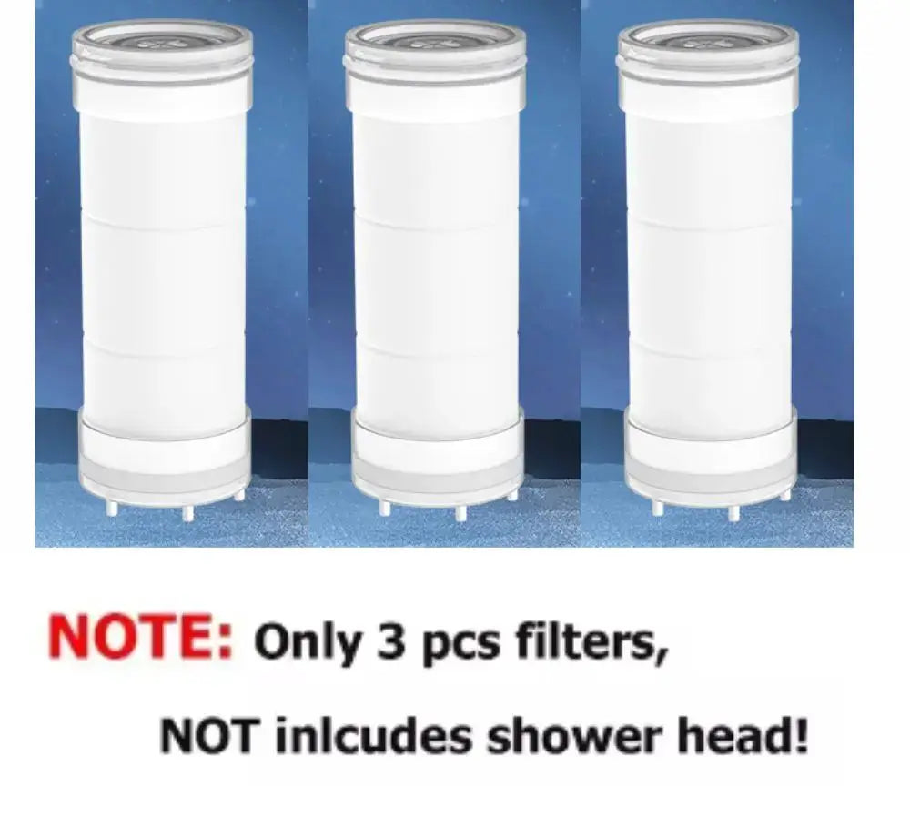 Simples Market shower head filter cartridges set of 3, white cylindrical high-pressure water-saving filters