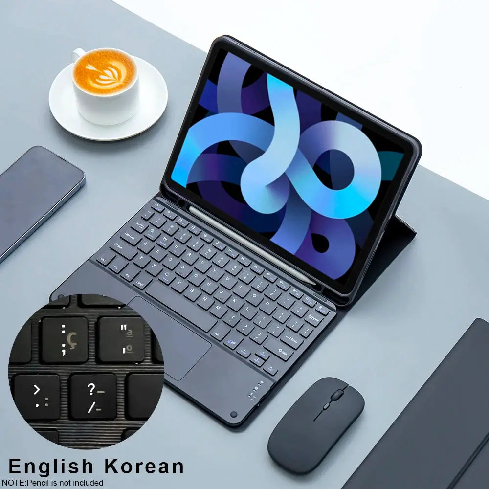 Magic Keyboard With Wireless Mouse Case For iPad 9th Gen 10.2 7th 8th Pro 11 Air M3 M4 All In One