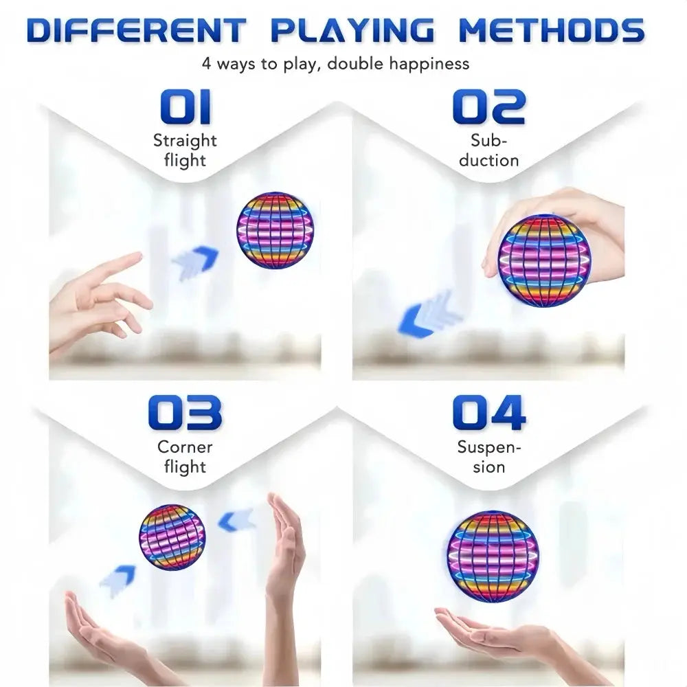Flying Ball Hand Controlled Color Led Cosmic Globe 360 Degree Rotation Indoor Outdoor Toy For Kids