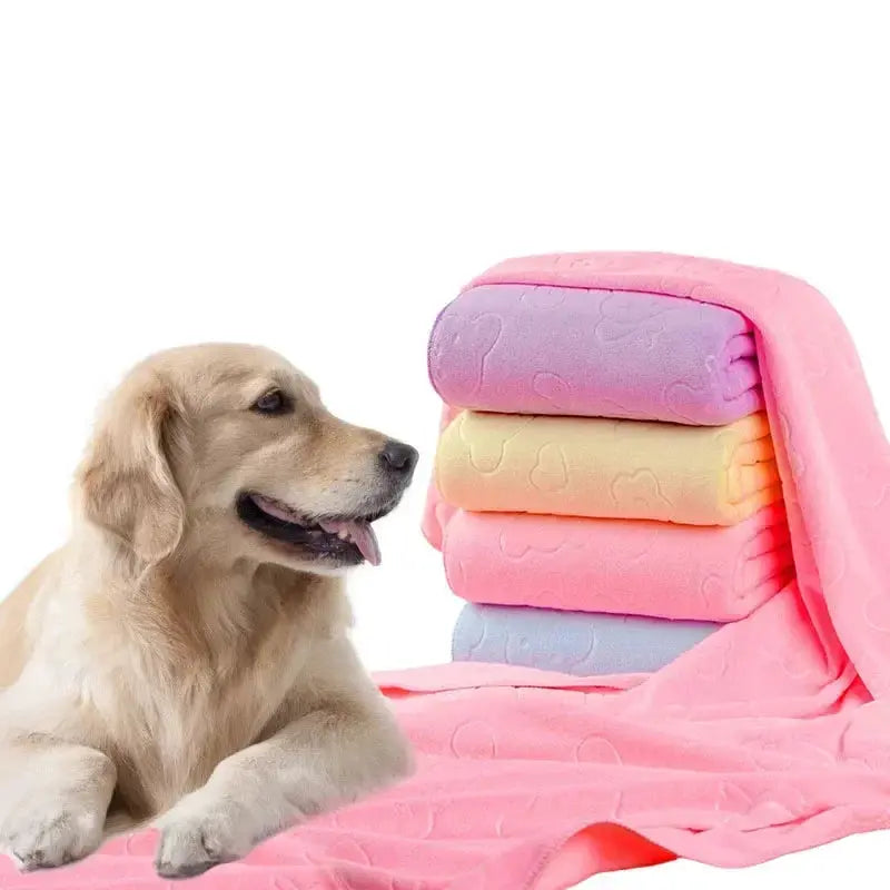 Set of 5 pastel quick-drying pet towels by Simples Market; soft fiber absorbent bath towels for dogs and cats
