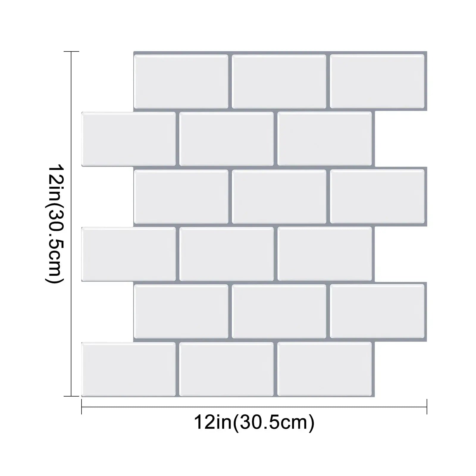 Simples Market white peel-and-stick backsplash tiles, 5/10 sheets, waterproof, brick-pattern, for kitchen/bathroom.