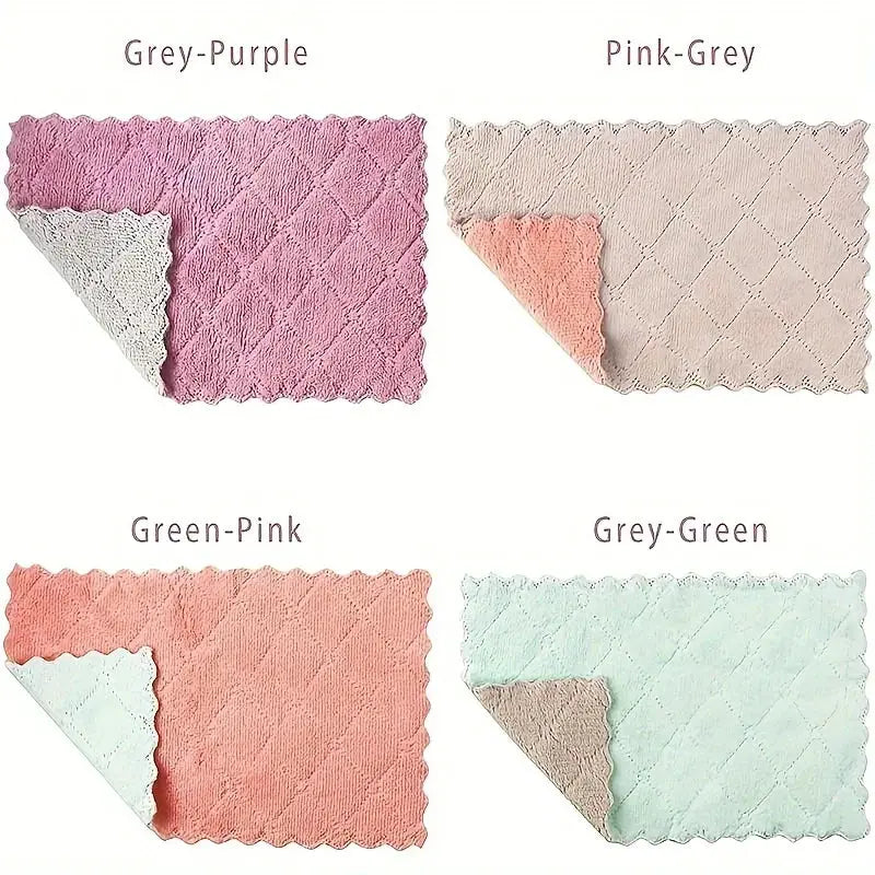 UltraSoft 10 Pack Microfiber Dish Cloths Double Sided Cleaning Towels For Tableware And Kitchen Surfaces